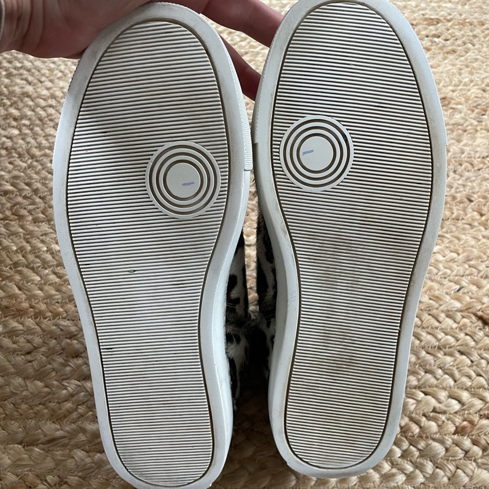 P448 You Can Surf Later Calf Hair Leopard Print Suede High Top Sneakers Size 39 - Picture 10 of 10